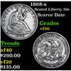 Image 1 : 1868-s Scarce Date  . Seated Half Dollar 50c Grades vf++