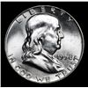 Image 2 : 1958-d Strong Bell Lines . Franklin Half Dollar 50c Grades Select Unc+ FBL