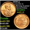 Image 1 : 1926-p Strong Luster Great Color Lincoln Cent 1c Grades GEM Unc RD