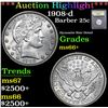Image 1 : *Auction Highlight* 1908-d Dynamite Hair Detail Barber Quarter 25c Graded GEM++ Unc By USCG (fc)