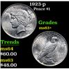 Image 1 : 1923-p . . Peace Dollar $1 Grades Select+ Unc