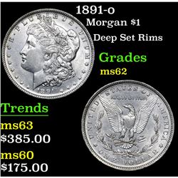 1891-o Deep Set Rims  . Morgan Dollar $1 Grades Select Unc