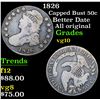 Image 1 : 1826 Better Date All original Capped Bust Half Dollar 50c Grades vg+