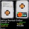 Image 1 : NGC 1971-p Partial Collar Mint Error . Lincoln Cent 1c Graded ms65 rd By NGC