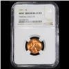 Image 2 : NGC 1971-p Partial Collar Mint Error . Lincoln Cent 1c Graded ms65 rd By NGC