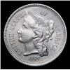 Image 2 : 1867 Superb Strike Full Lines On Rev Three Cent Copper Nickel 3cn Grades Choice+ Unc