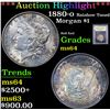Image 1 : *Auction Highlight* 1880-o Rainbow Toned Roll End Morgan $1 Graded Choice Unc By USCG (fc)