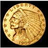 Image 2 : ***Auction Highlight*** 1909-p . . Gold Indian Quarter Eagle $2 1/2 Graded Select Unc By USCG (fc)