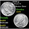 Image 1 : 1926-p Better Date . Peace Dollar $1 Grades Choice Unc