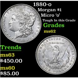 1880-o Micro 'o' Tough In this Grade Morgan Dollar $1 Grades Select Unc