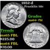 Image 1 : 1952-d . . Franklin Half Dollar 50c Grades Choice Unc+ FBL