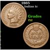 Image 1 : 1865 . . Indian Cent 1c Grades f, fine