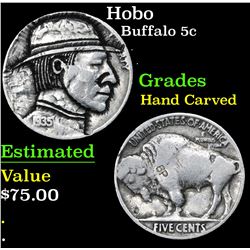 Hobo . . Buffalo Nickel 5c Grades Hand Carved