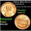Image 1 : 1983-p Mint Error Struck 10% Off Center . Lincoln Cent 1c Grades GEM Unc RB
