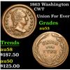 Image 1 : 1863 Washington Union For Ever . Civil War Token 1c Grades Select AU