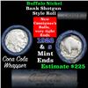 Image 1 : Full roll of Buffalo Nickels, 1928 on one end & a 's' Mint reverse on other end (fc)