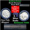 Image 1 : Full roll of Buffalo Nickels, 1928 on one end & a 'd' Mint reverse on other end (fc)