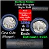 Image 1 : Full roll of Buffalo Nickels, 1924 on one end & a 'd' Mint reverse on other end (fc)