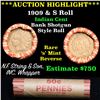 Image 1 : ***Auction Highlight*** Indian 1c Shotgun Roll, 1909 end, KEY date 's' mint on the other, Wow! (fc)