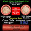 Image 1 : Mixed small cents 1c orig shotgun roll, 1893 Indian one end, 1918-d Lincon other end