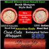 Image 1 : Mixed small cents 1c orig shotgun roll, 1895 Indian one end, 1919-d Lincoln other end