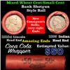 Image 1 : Mixed small cents 1c orig shotgun roll, 1918-s one end, 1893 Indian cent other end