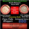 Image 1 : Mixed small cents 1c orig shotgun roll, 1918-s one end, 1897 Indian cent other end