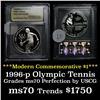 Image 1 : 1996-p Olympic Tennis Proof  Modern Commem Dollar $1 Graded GEM++ Proof Deep Cameo by USCG