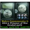 Image 1 : 1994-w PoW Unc Modern Commem Dollar $1 Graded GEM++ Proof Deep Cameo by USCG