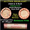 Image 1 : ***Auction Highlight*** Indian 1c Shotgun Roll, 1909 end, KEY date 's' mint on the other, Wow! (fc)