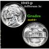 Image 1 : 1945-p . . Jefferson Nickel 5c Grades Choice+ Unc