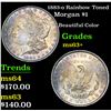 Image 1 : 1883-o Rainbow Toned Beautiful Color . Morgan Dollar $1 Grades Select+ Unc