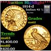 Image 1 : ***Auction Highlight*** 1914-d . Gold Indian Quarter Eagle $2 1/2 Graded Select Unc By USCG (fc)