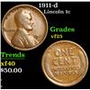 Image 1 : 1911-d Lincoln Cent 1c Grades vf+