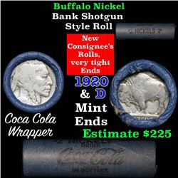 Buffalo Nickel Shotgun Roll in Old Coca-Cola Wrapper 1920 & d Mint Ends (fc)