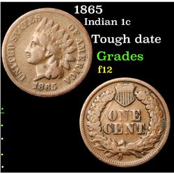 1865 Indian Cent 1c Grades f, fine