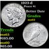 Image 1 : 1923-d Peace Dollar $1 Grades Select Unc