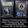 Image 1 : 1996-s Community Service Modern Commem Dollar $1 Graded GEM++ Proof Deep Cameo by USCG