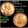 Image 1 : 1935-d Lincoln Cent 1c Grades Choice+ Unc RD