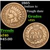 Image 1 : 1865 Indian Cent 1c Grades vf+
