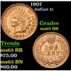 Image 1 : 1907 Indian Cent 1c Grades Select Unc RB