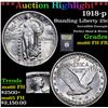 Image 1 : *Auction Highlight* 1918-p Standing Liberty 25c Graded Gem+ Unc Full Head & Full Rivets by UsCG fc
