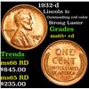 Image 1 : 1932-d Lincoln Cent 1c Grades Gem+ Unc RD