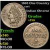 Image 1 : 1863 One Country Civil War Token 1c Grades vf++