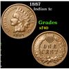 Image 1 : 1887 Indian Cent 1c Grades xf