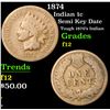 Image 1 : 1874 Indian Cent 1c Grades f, fine