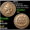 Image 1 : 1875 Indian Cent 1c Grades f, fine