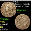Image 1 : 1819 Coronet Head Large Cent 1c Grades f+