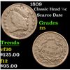 Image 1 : 1809 Classic Head half cent 1/2c Grades f+