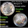 Image 1 : 1878-s Rainbow Toned Morgan Dollar $1 Grades Choice Unc
